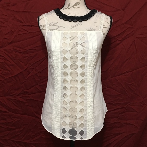 Anthropologie Tops - ANTHROPOLOGIE POSTMARK LACE ONYX SCALLOPED BLOUSE